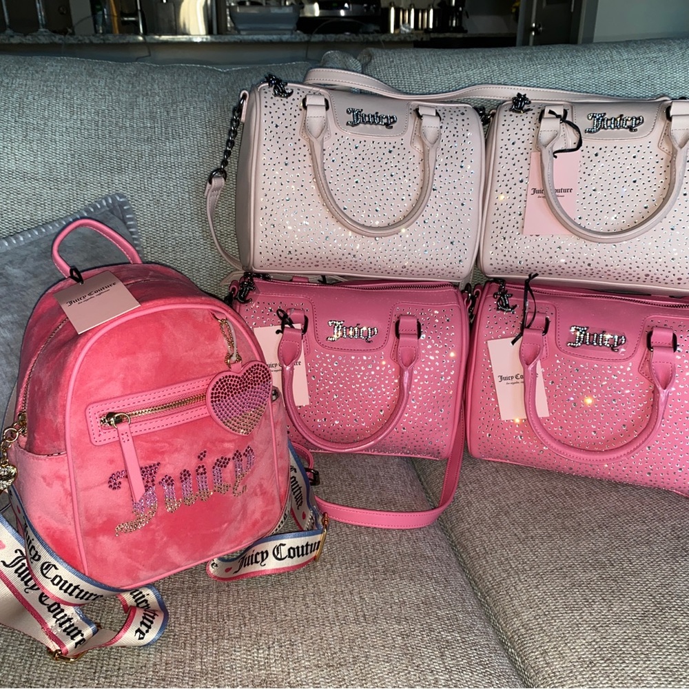 **ALL BAGS SOLD** Rhinestone Juicy couture handbags and backpack